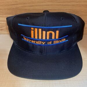 Vintage University of Illinois The Game Fighting Illini Bar Hat Snapback - NWT